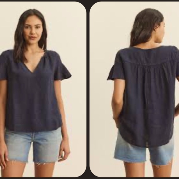 Velvet by Graham & Spencer Women's Linen Short Sleeve Blouse sz small NEVER WORN - Picture 2 of 5